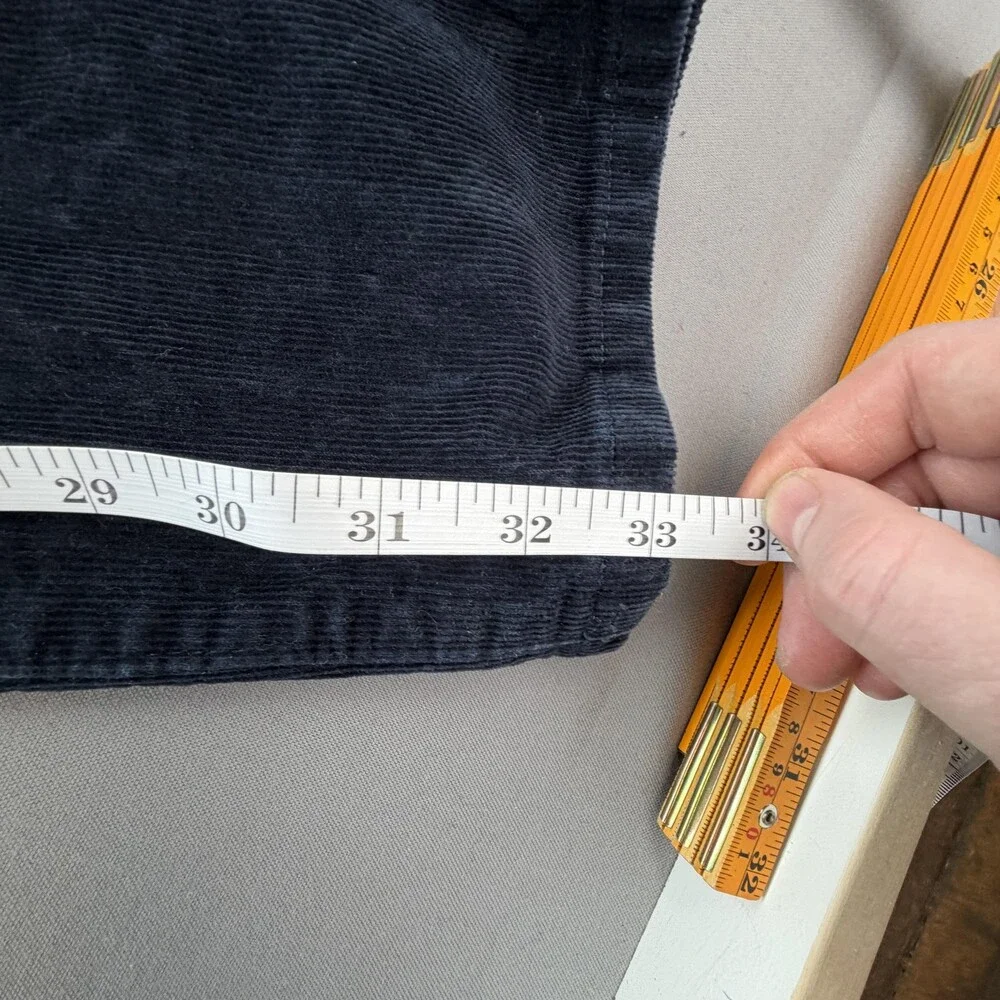 L.L. Bean Pants Mens 36x34 Blue Corduroy 5 Pocket Standard Fit Stretch (34 x33)